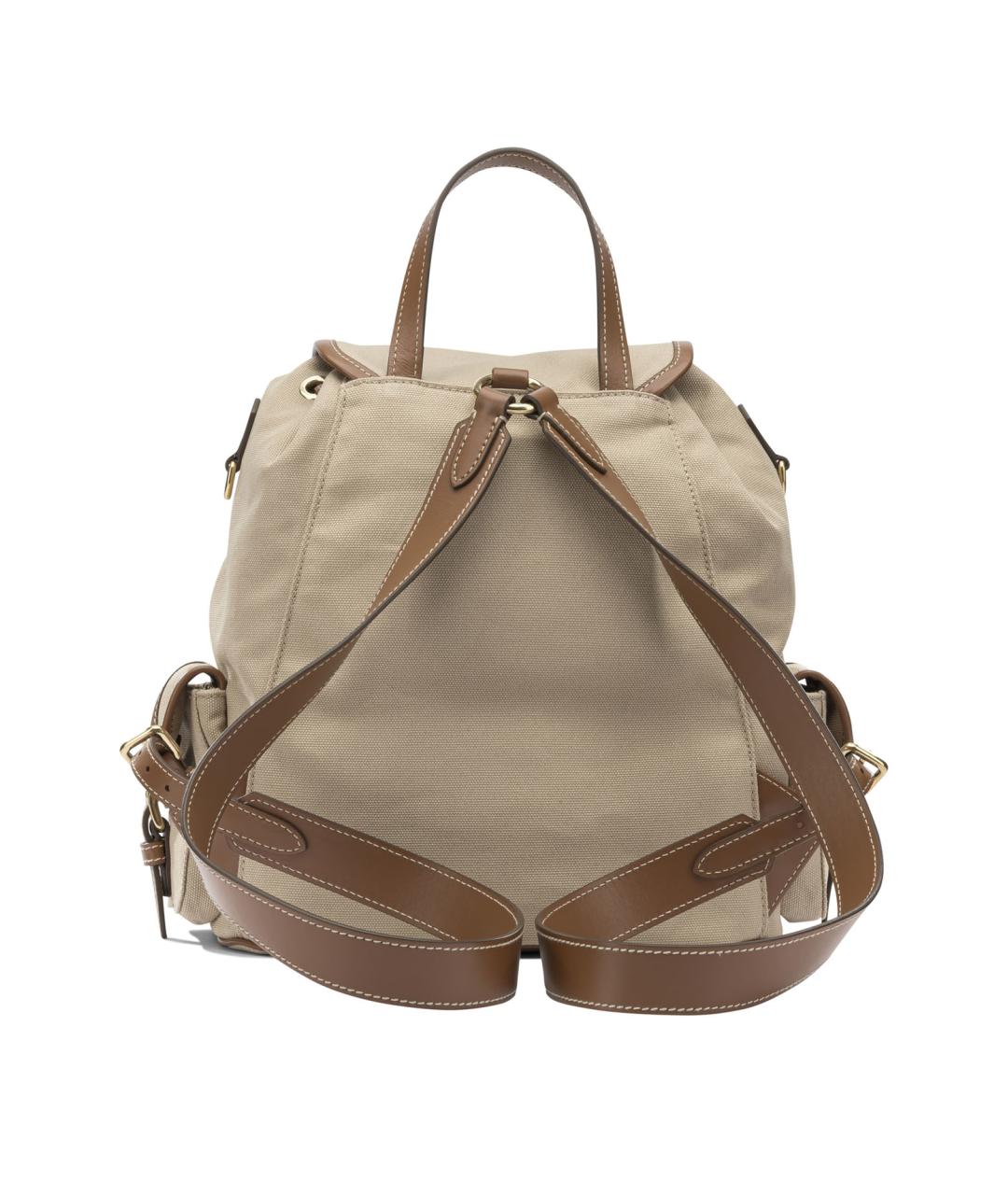 MIU MIU Бежевый хлопковый рюкзак, фото 3