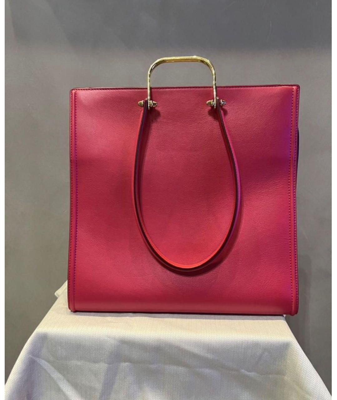 ALEXANDER MCQUEEN Фуксия кожаная сумка тоут, фото 2