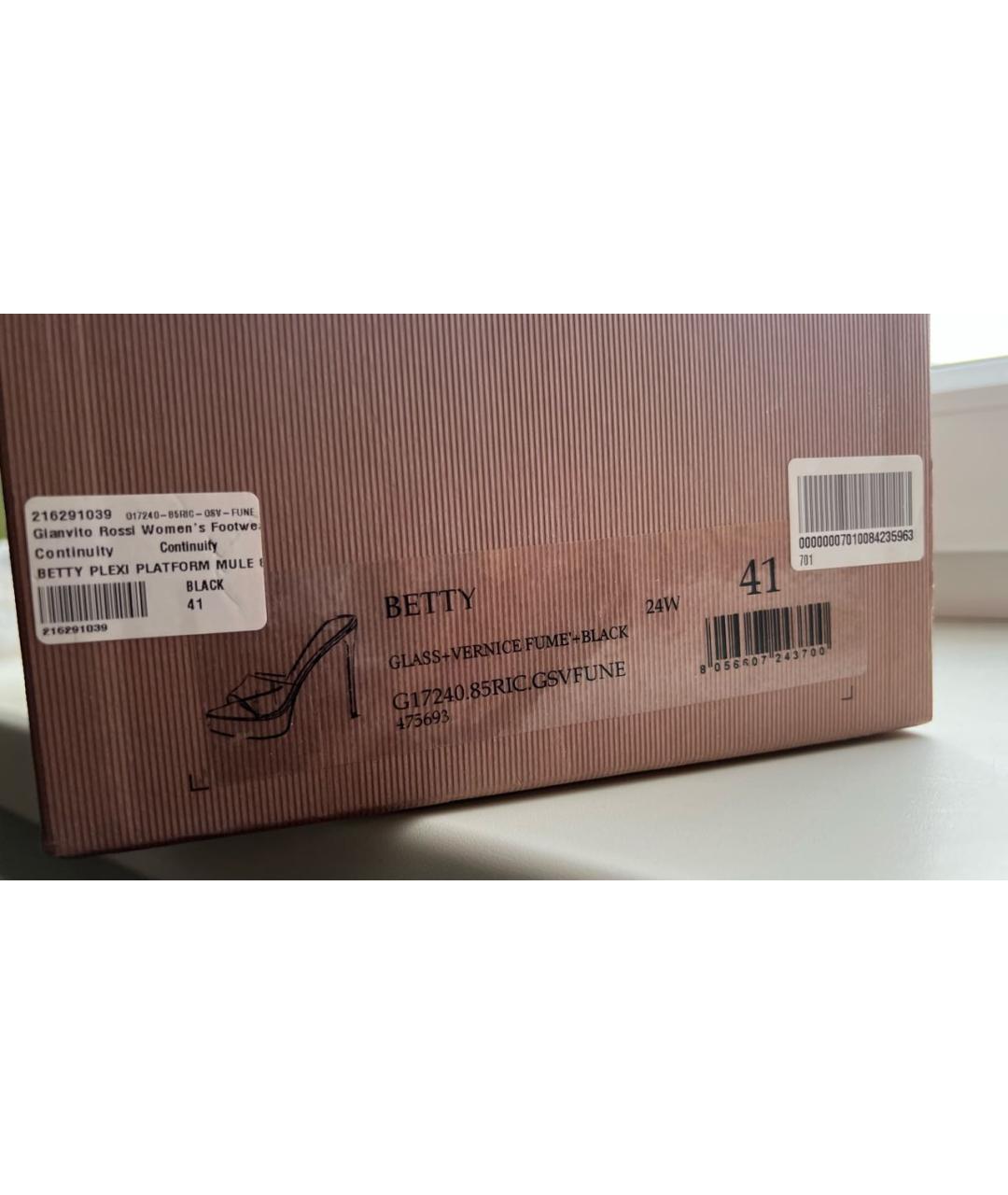 GIANVITO ROSSI Черные кожаные мюли, фото 6