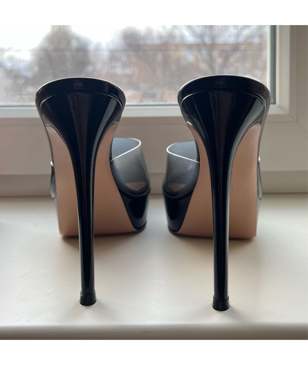 GIANVITO ROSSI Черные кожаные мюли, фото 4