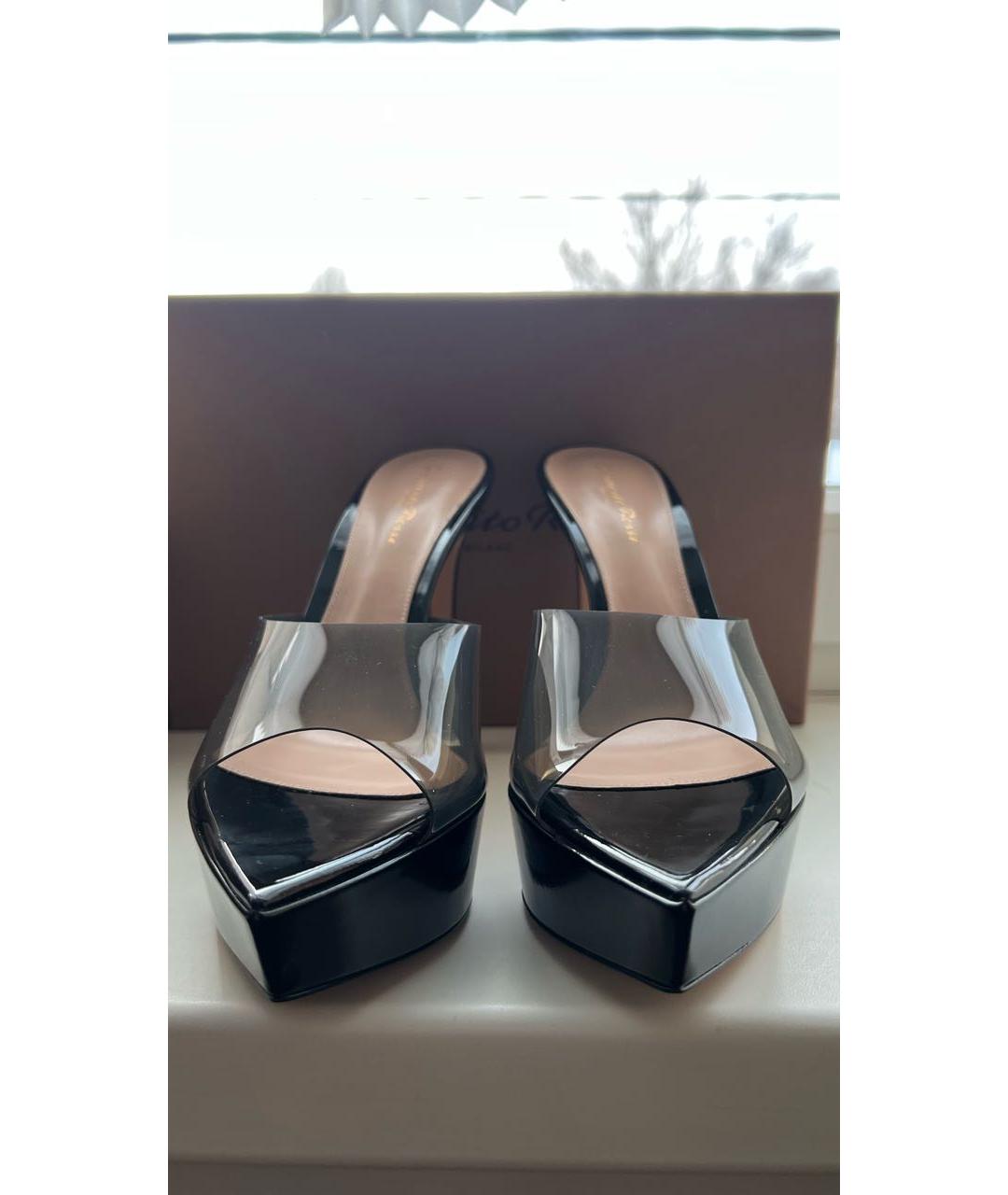 GIANVITO ROSSI Черные кожаные мюли, фото 2