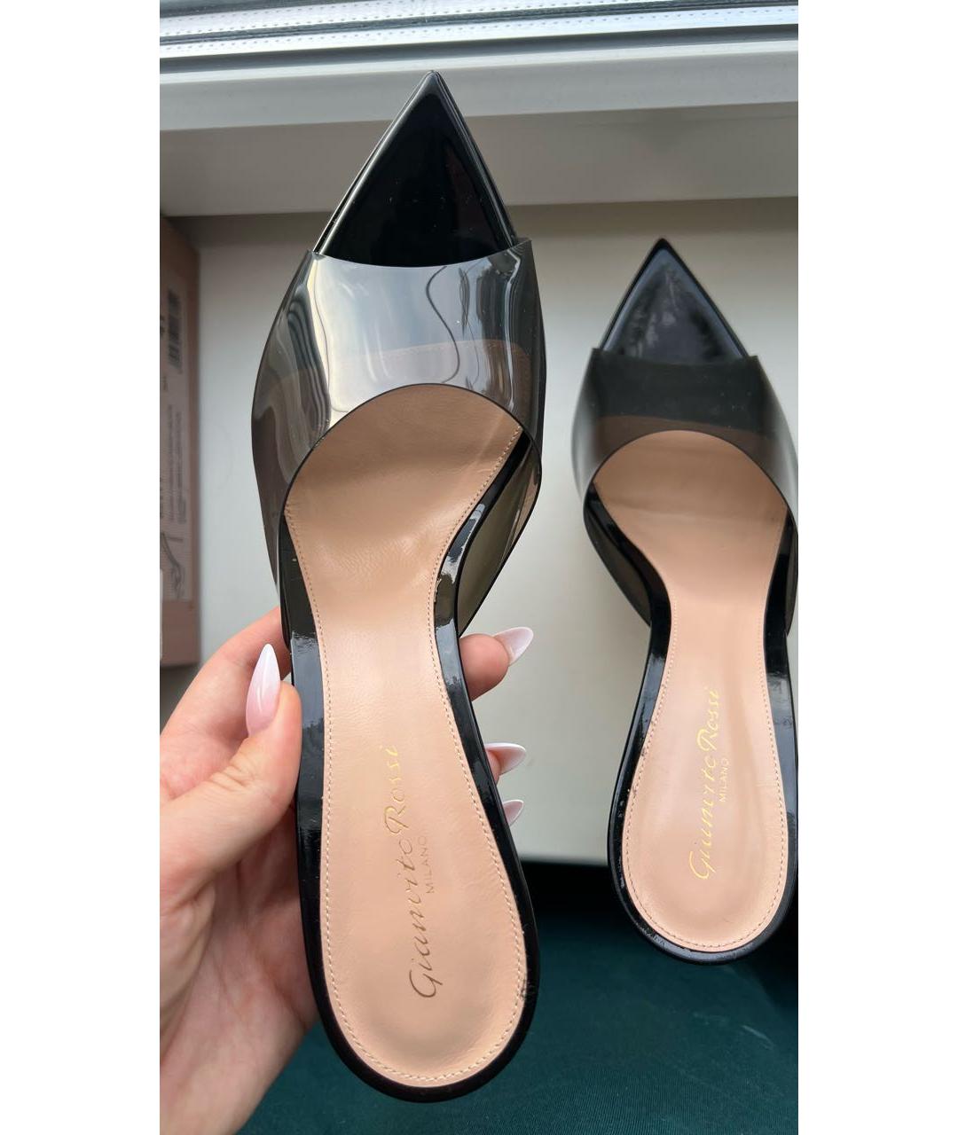 GIANVITO ROSSI Черные кожаные мюли, фото 3