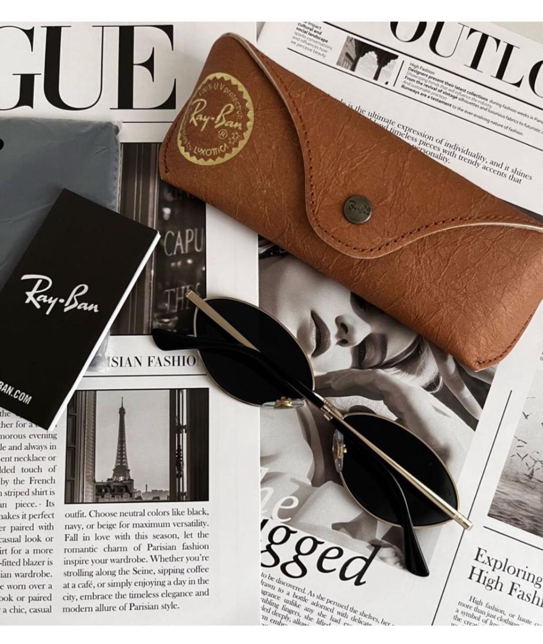 RAY BAN Черные металлические солнцезащитные очки, фото 3