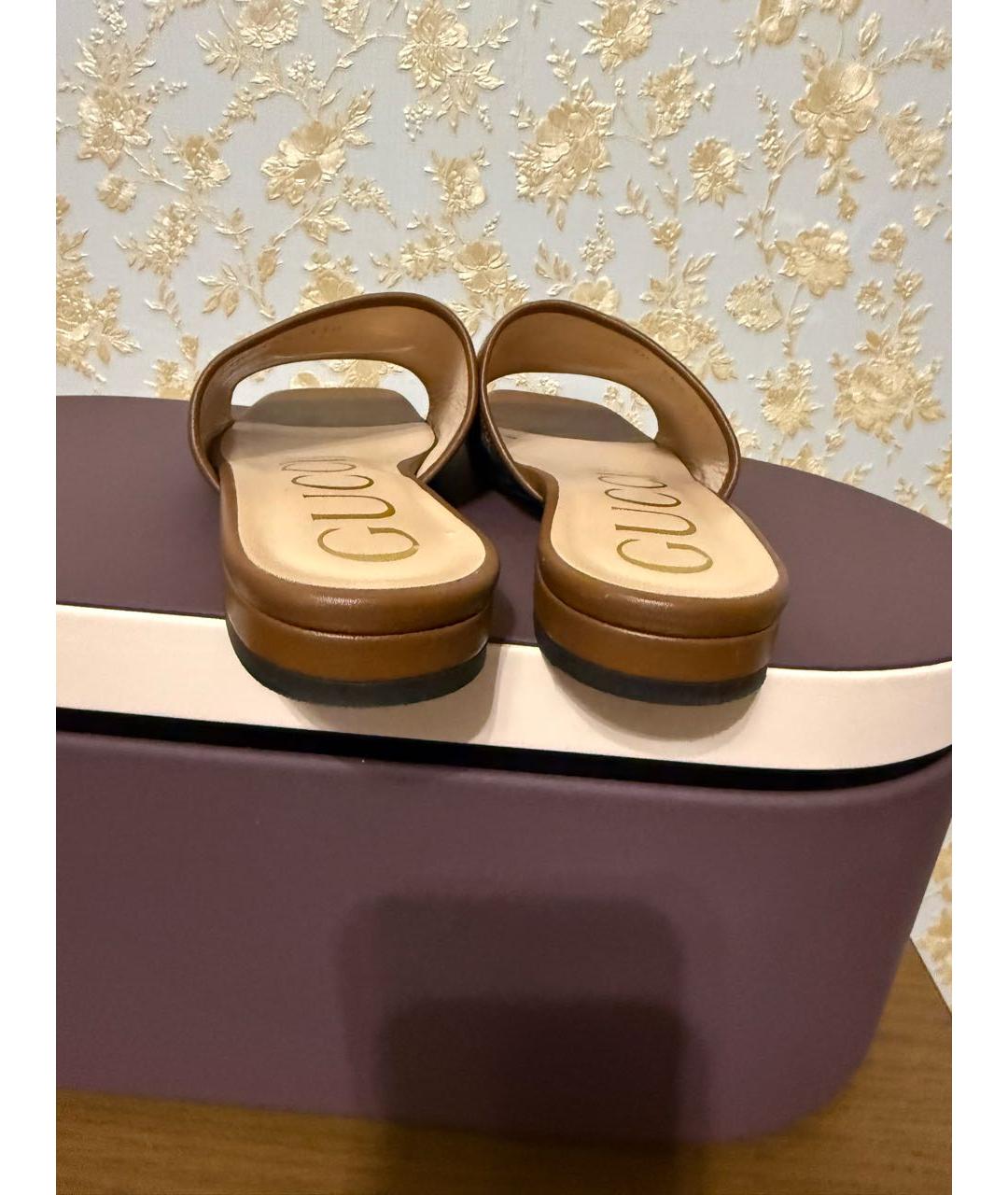 GUCCI Темно-синие текстильные шлепанцы, фото 3