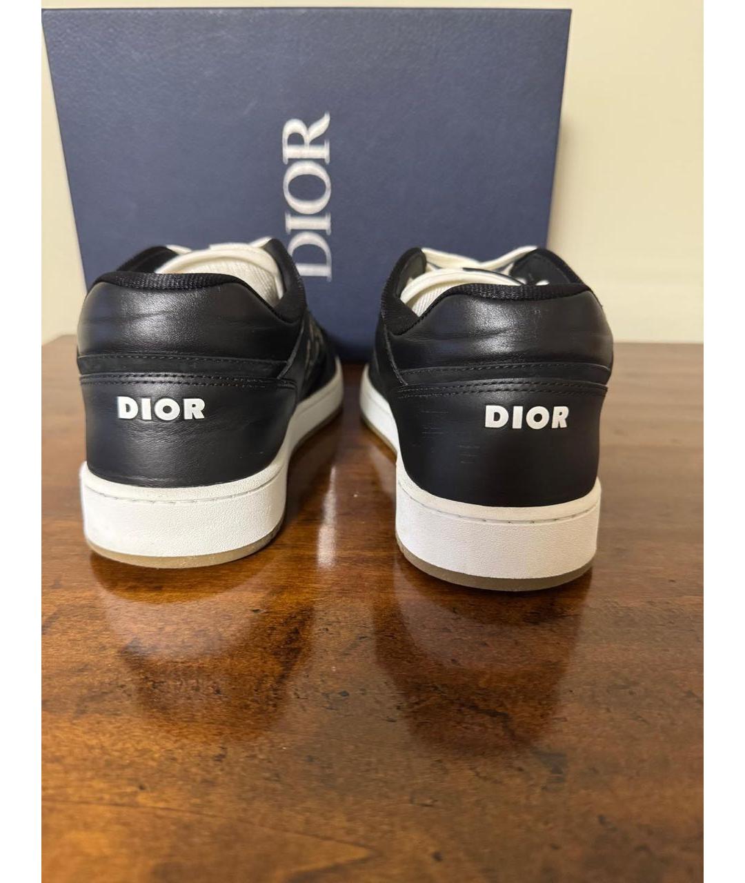 CHRISTIAN DIOR Черные кожаные низкие кроссовки / кеды, фото 4