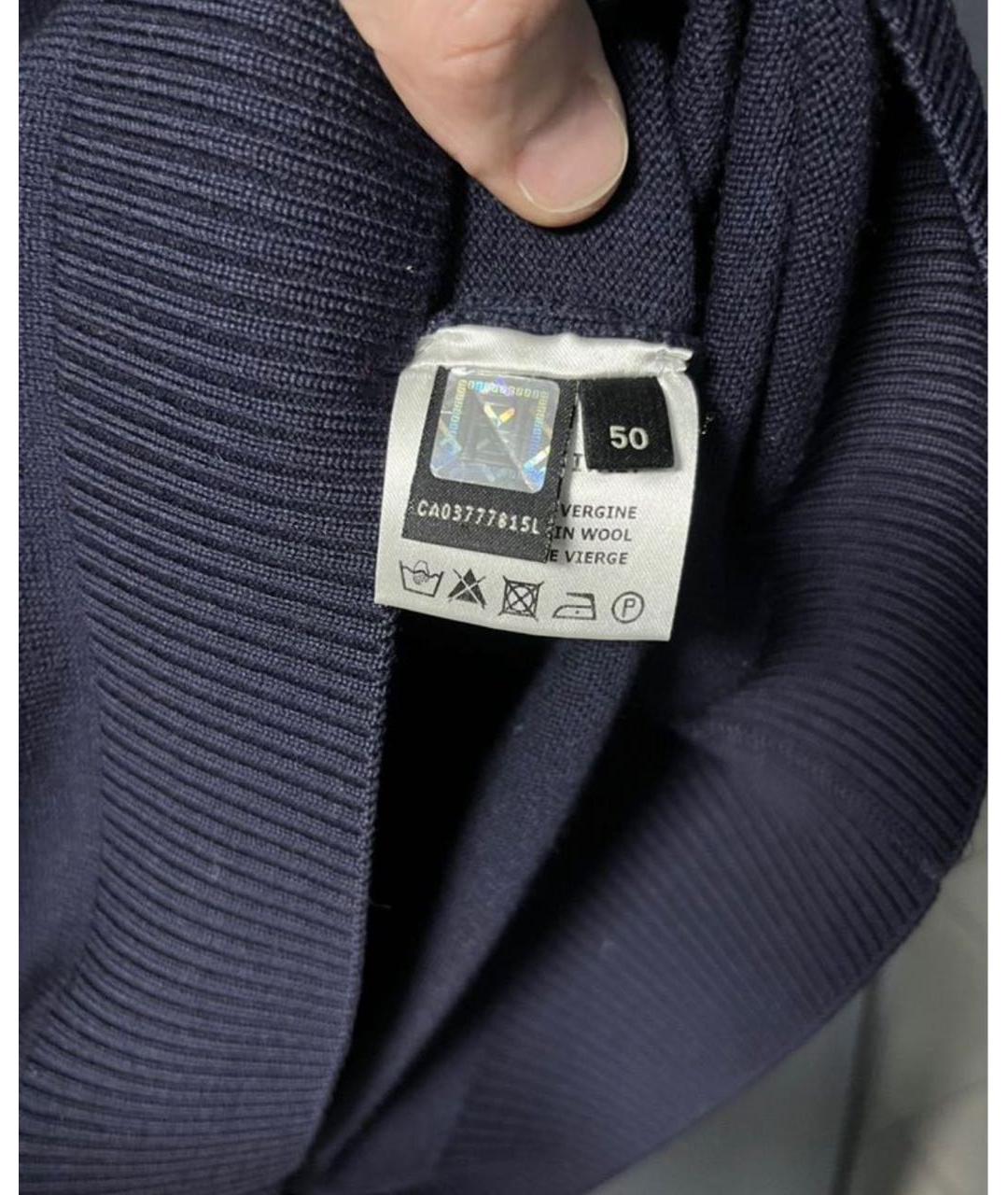 FENDI Синий шерстяной джемпер / свитер, фото 3