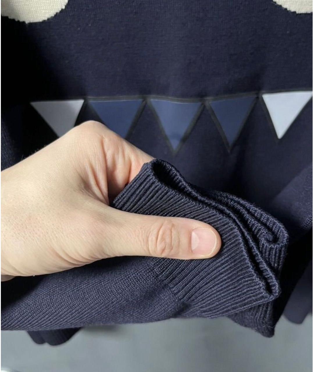 FENDI Синий шерстяной джемпер / свитер, фото 2