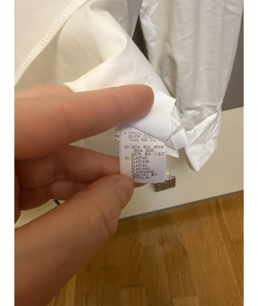 BRUNELLO CUCINELLI Белая шелковая блузы, фото 5