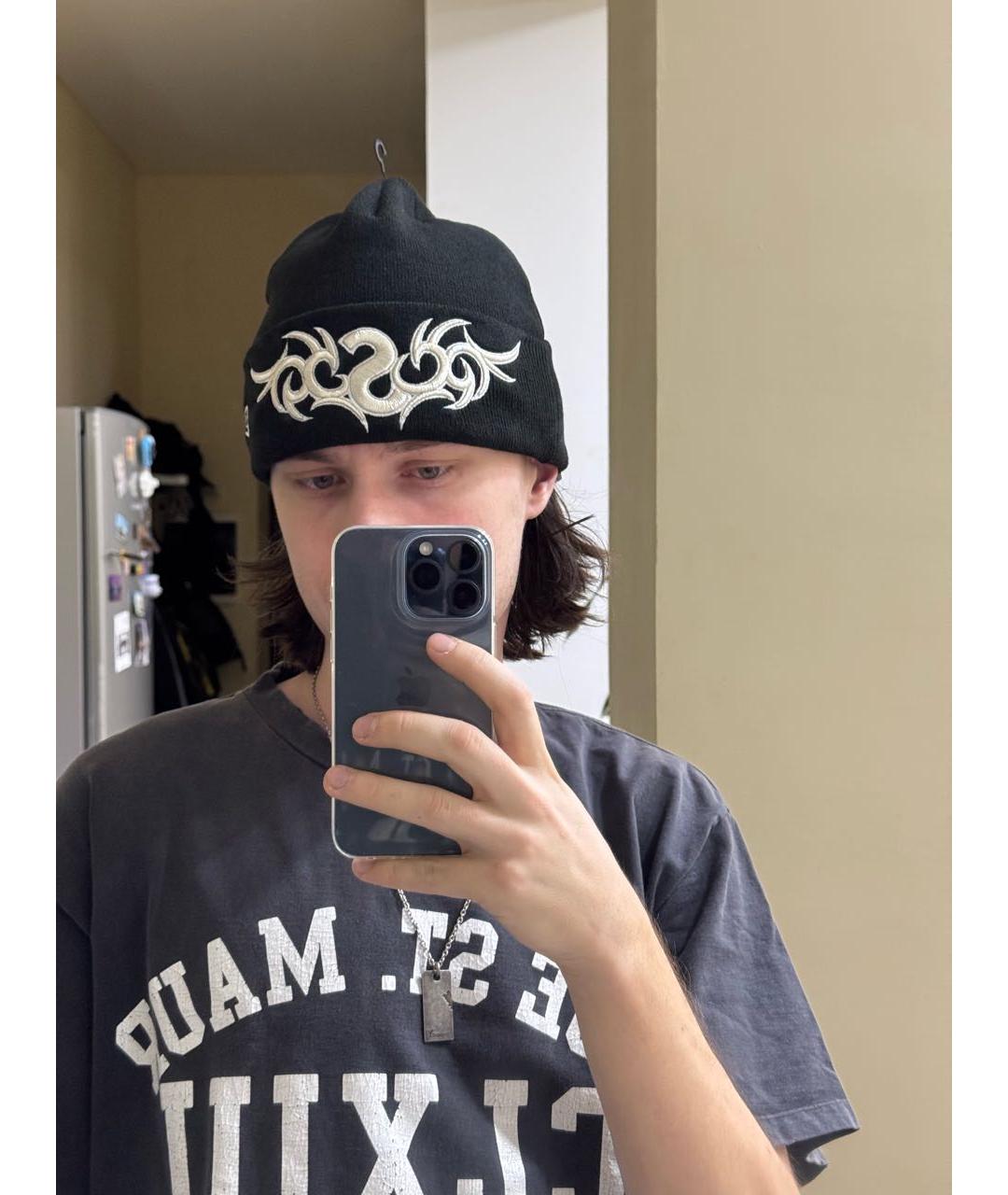 SUPREME Черная шапка, фото 4