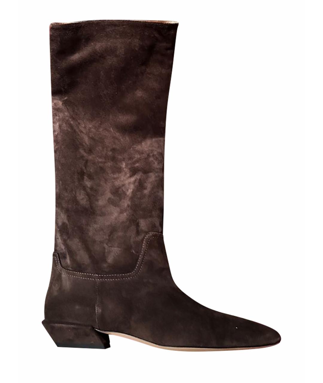 PARIS TEXAS Коричневые замшевые сапоги, фото 1