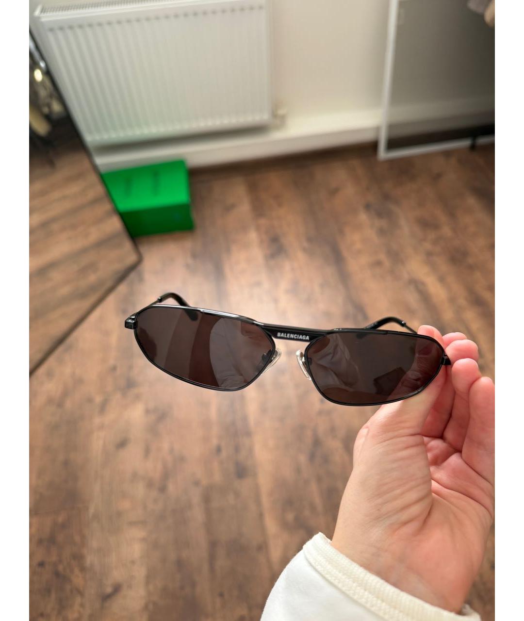 BALENCIAGA Черные металлические солнцезащитные очки, фото 2
