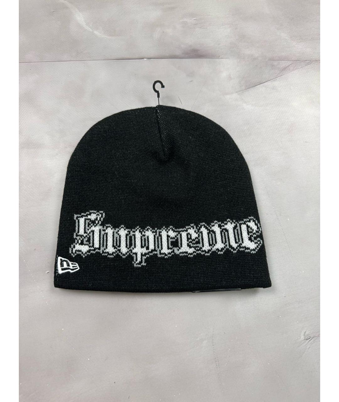 SUPREME Черная шапка, фото 4