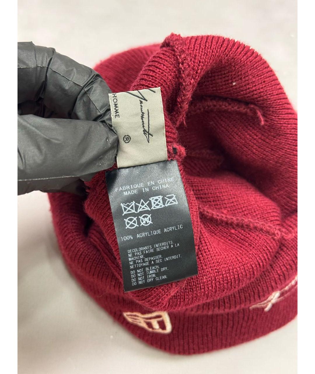 YOHJI YAMAMOTO Бордовая шапка, фото 7