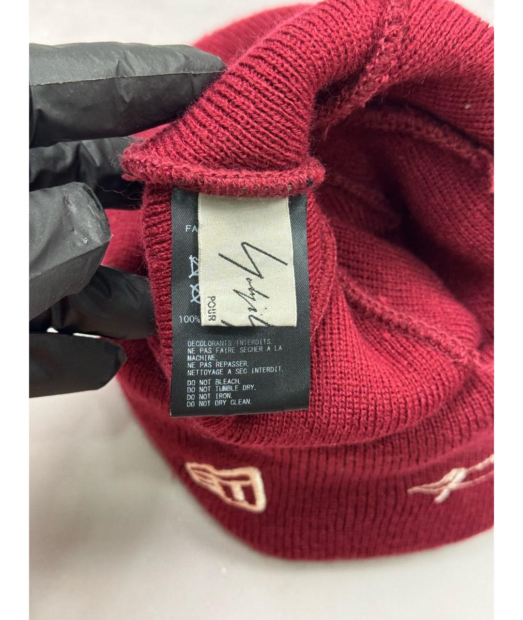 YOHJI YAMAMOTO Бордовая шапка, фото 6