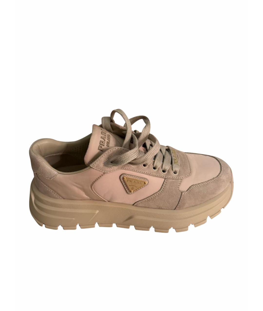 PRADA Бежевые кеды, фото 1