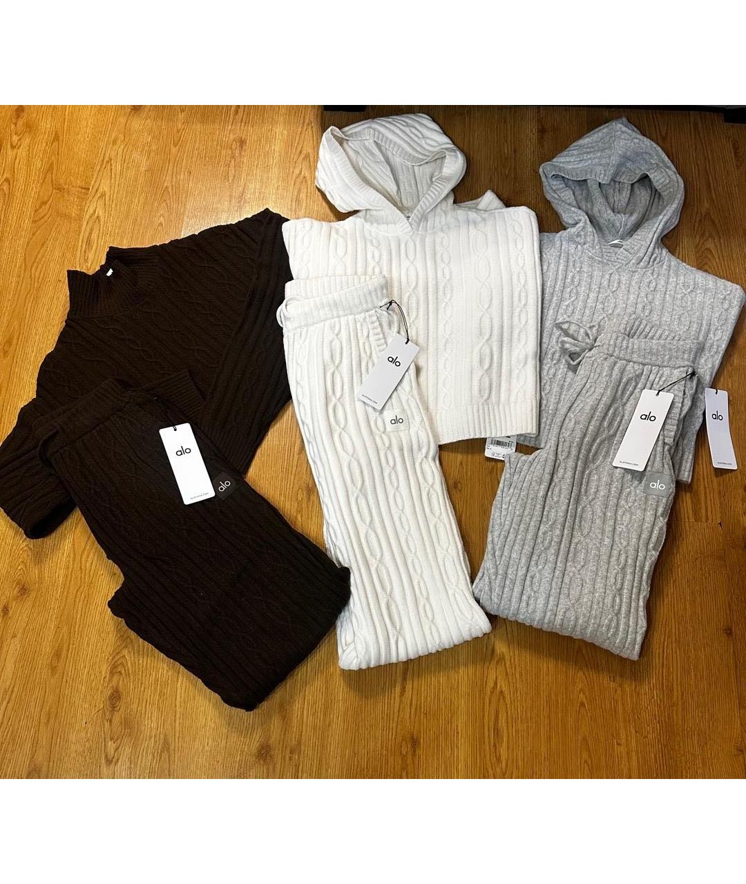 ALO YOGA Белый полиэстеровый костюм с брюками, фото 9