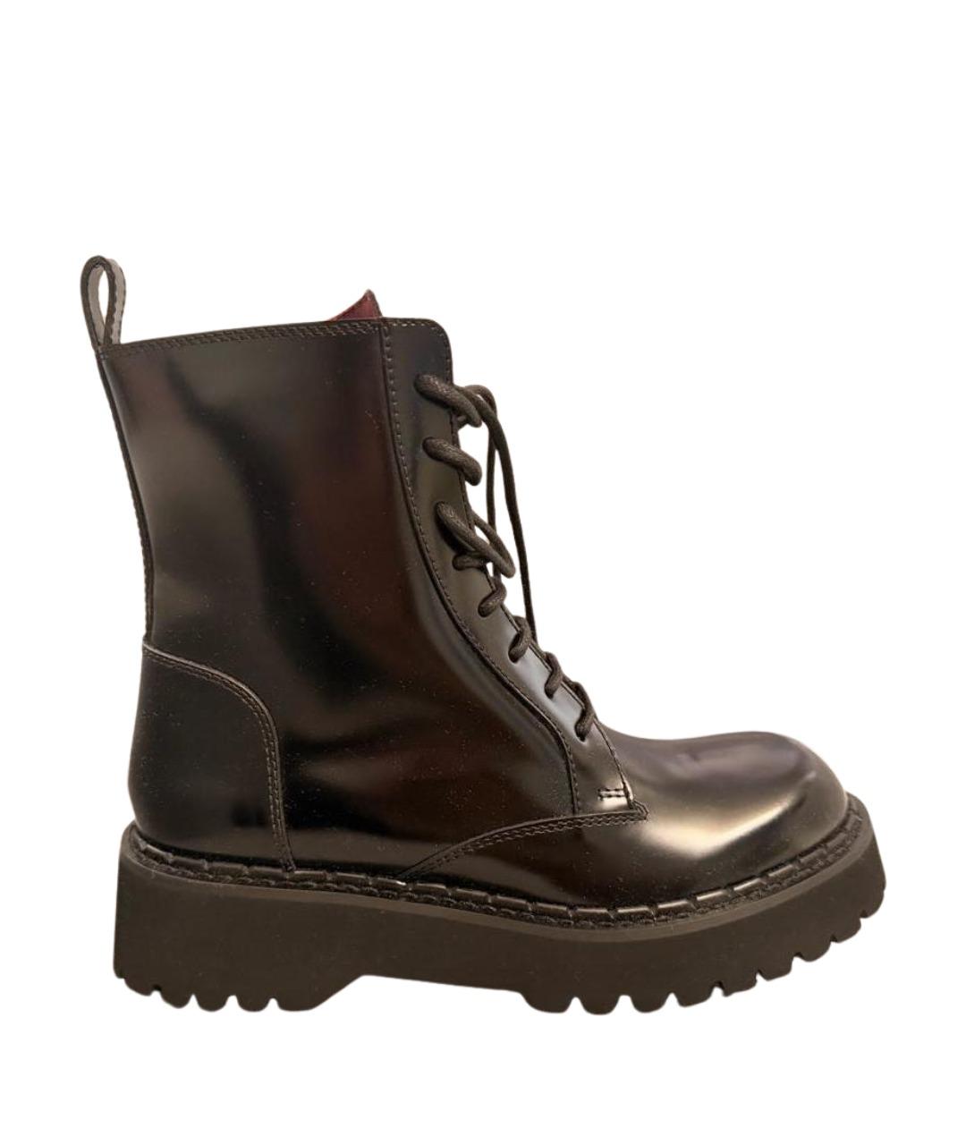 GUCCI Черные кожаные ботинки, фото 1