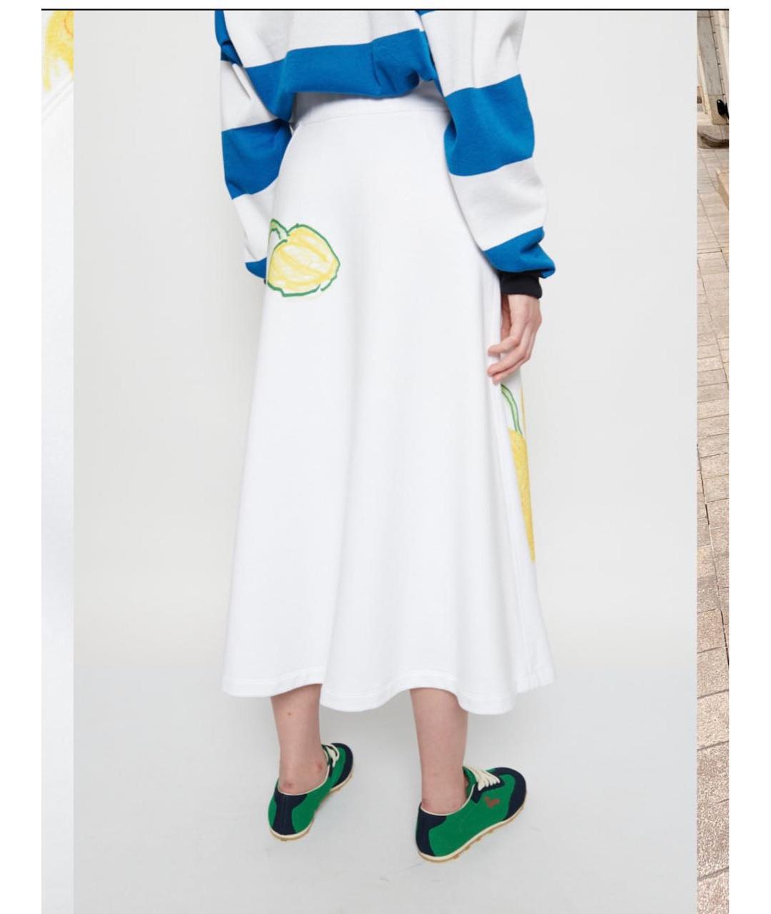 MARNI Белая хлопковая юбка миди, фото 6