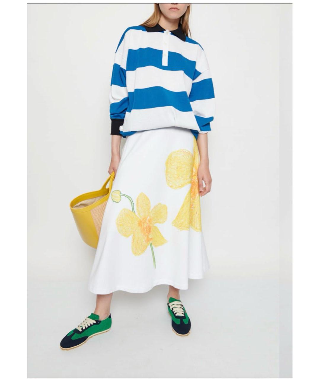 MARNI Белая хлопковая юбка миди, фото 5