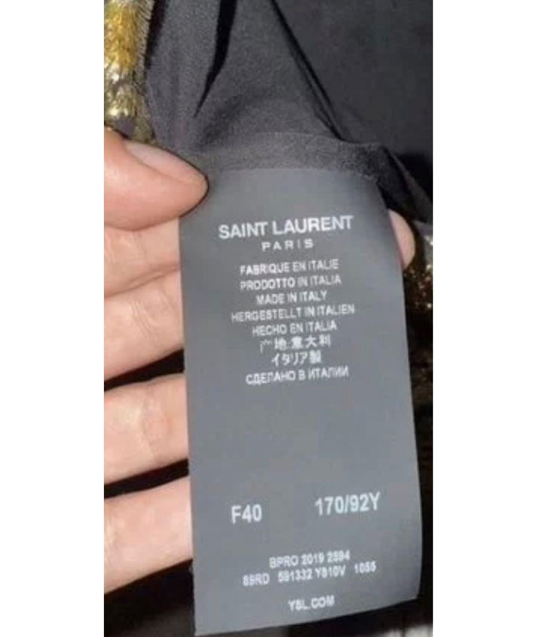 SAINT LAURENT Черное шелковое коктейльное платье, фото 5