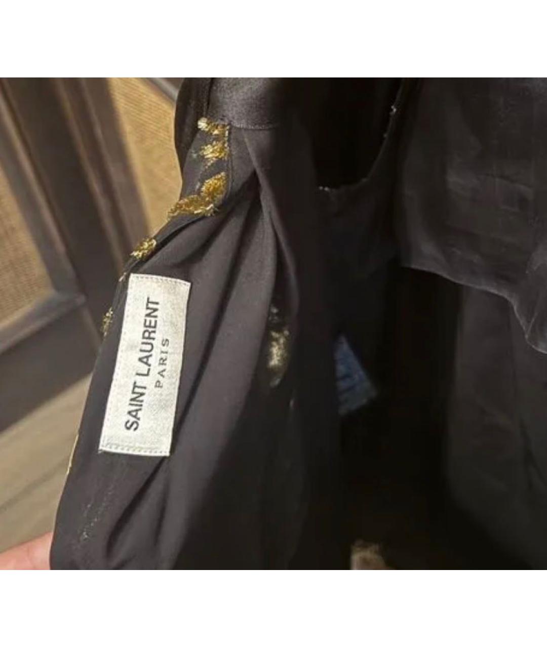 SAINT LAURENT Черное шелковое коктейльное платье, фото 8