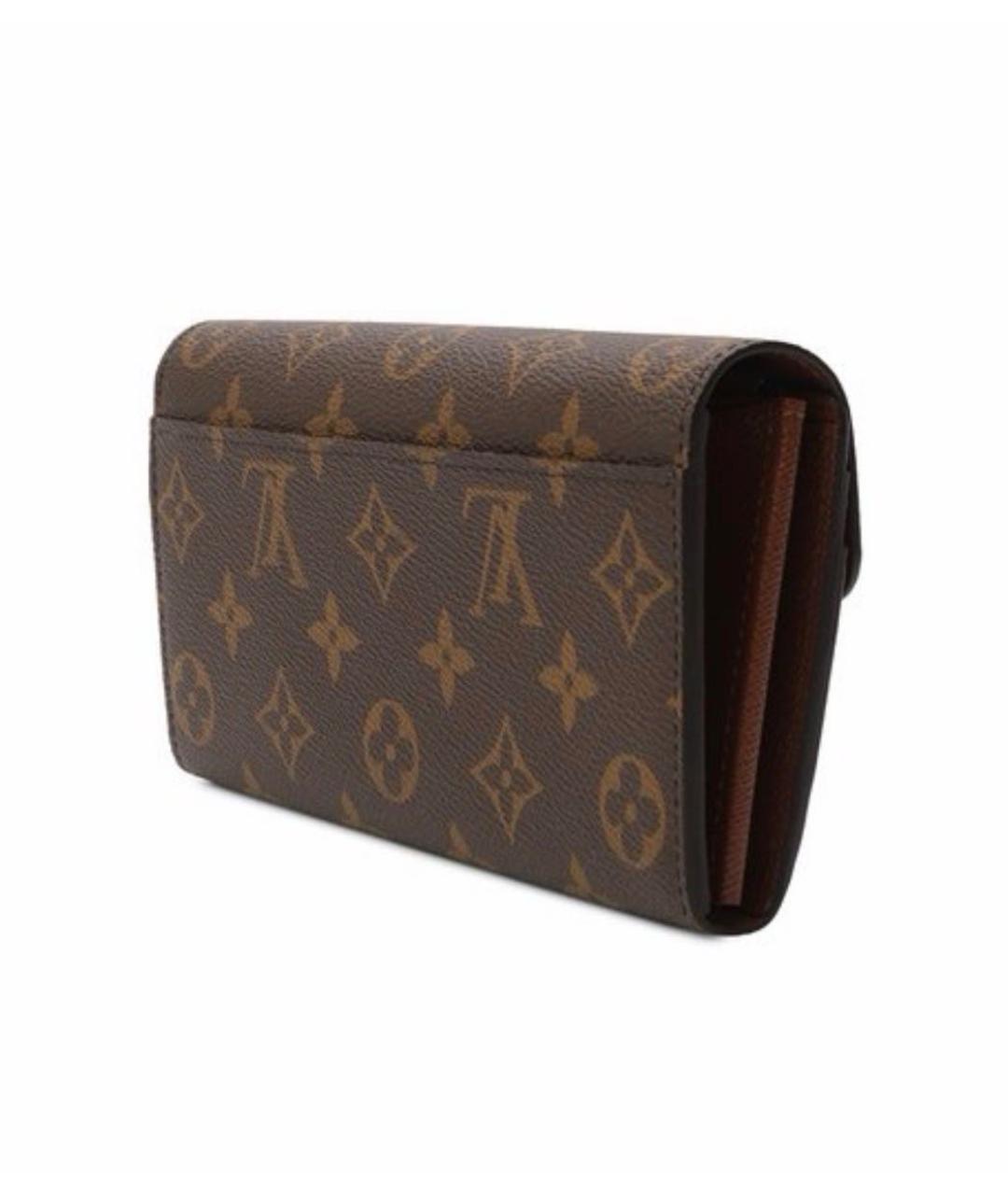 LOUIS VUITTON Коричневый кожаный кошелек, фото 2