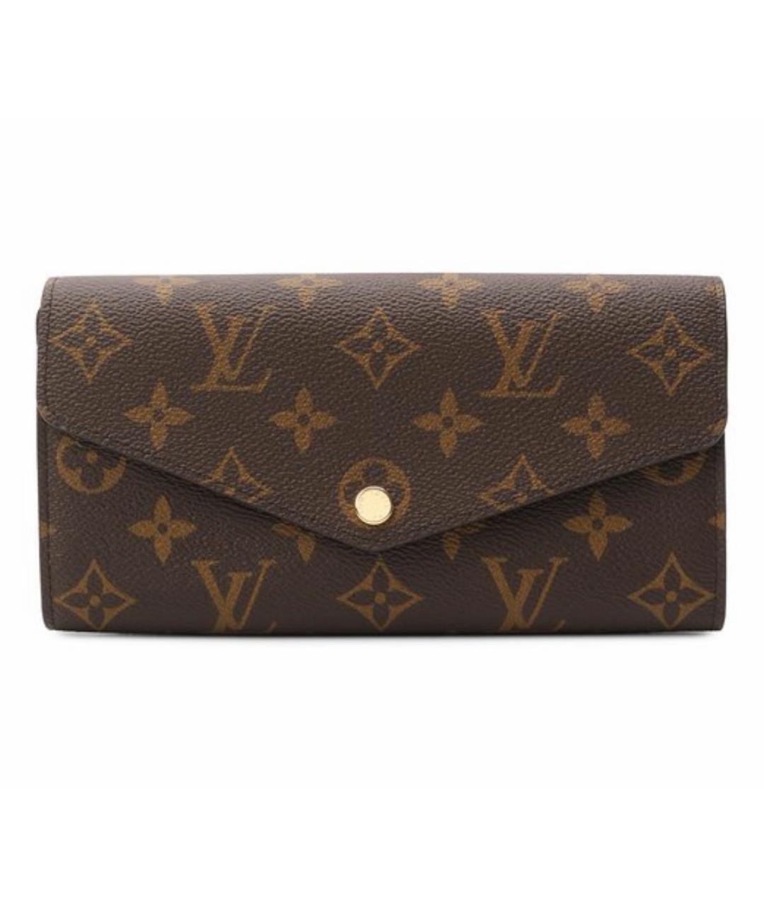 LOUIS VUITTON Коричневый кожаный кошелек, фото 1