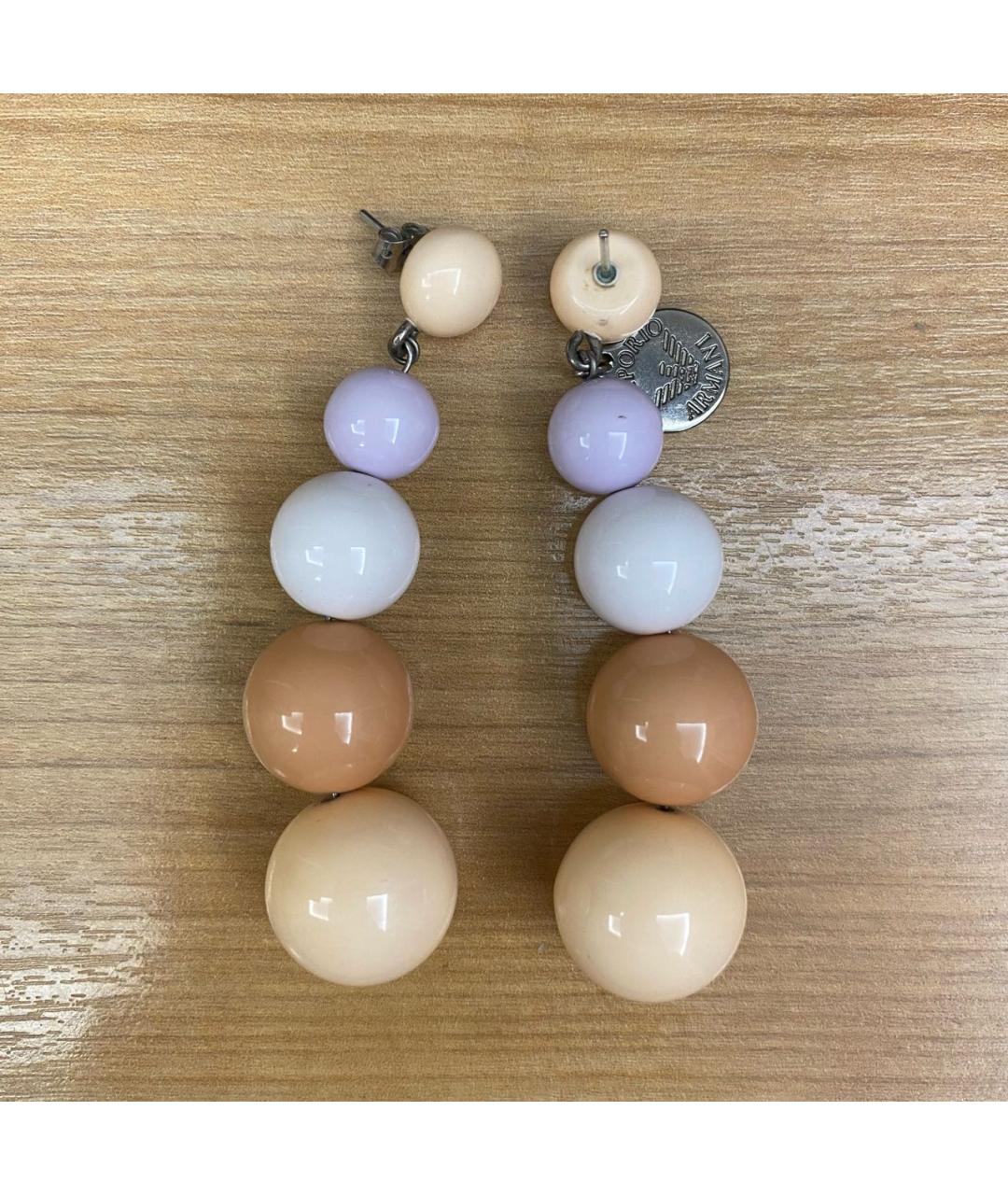 EMPORIO ARMANI Бежевые пластиковые серьги, фото 7