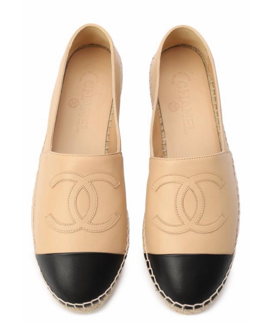 CHANEL Бежевые кожаные эспадрильи, фото 3