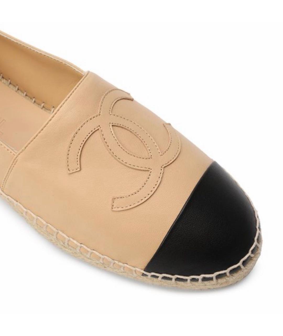 CHANEL Бежевые кожаные эспадрильи, фото 6