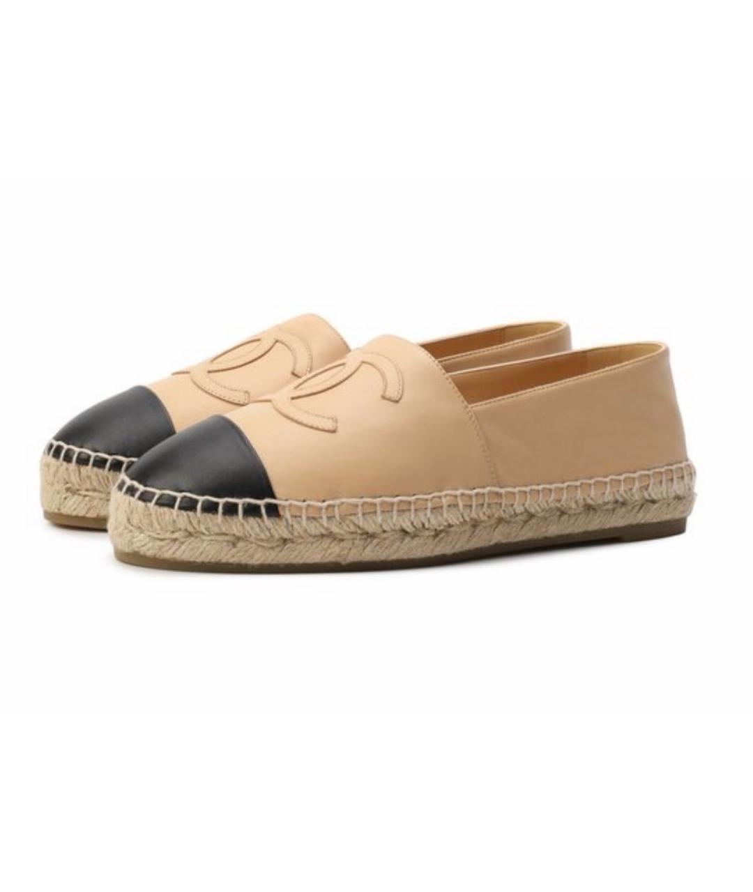 CHANEL Бежевые кожаные эспадрильи, фото 2