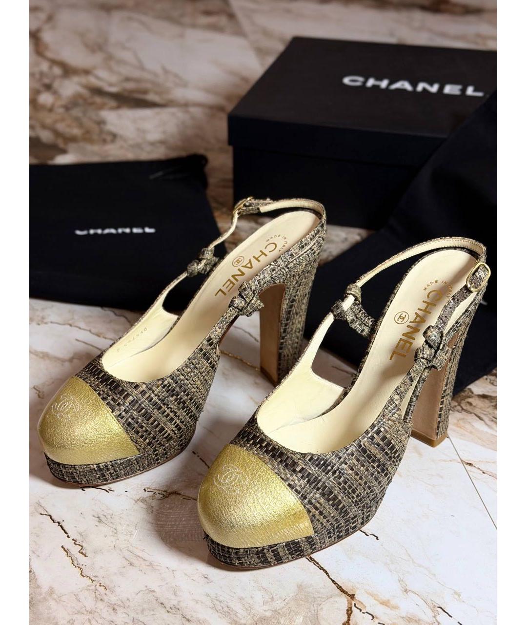 CHANEL Горчичные кожаные туфли, фото 2