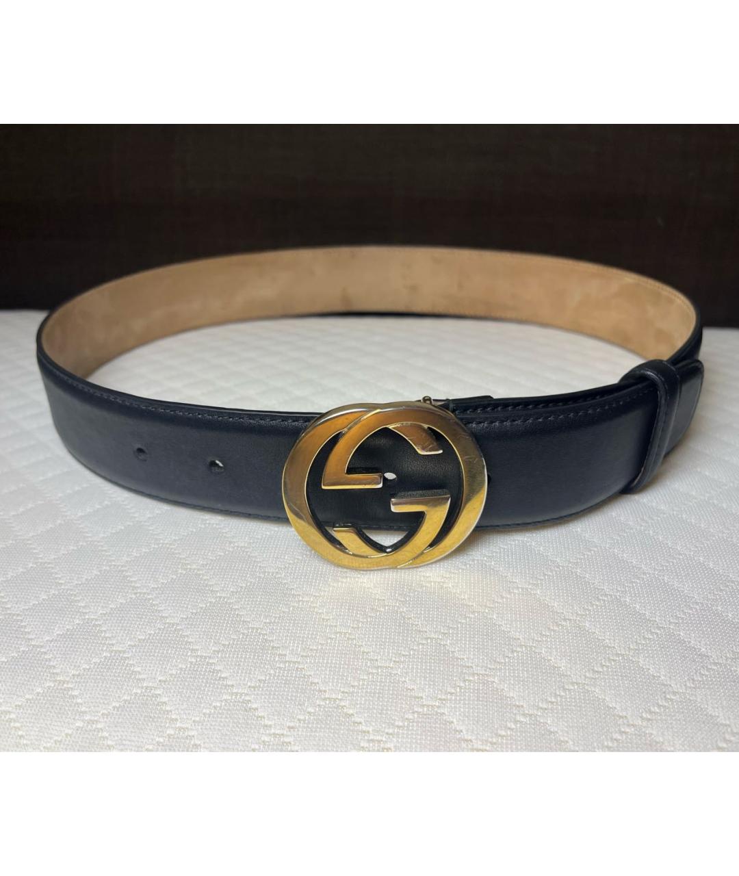 GUCCI Антрацитовый кожаный ремень, фото 6