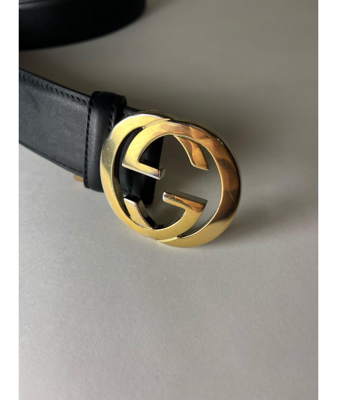 GUCCI Антрацитовый кожаный ремень, фото 2