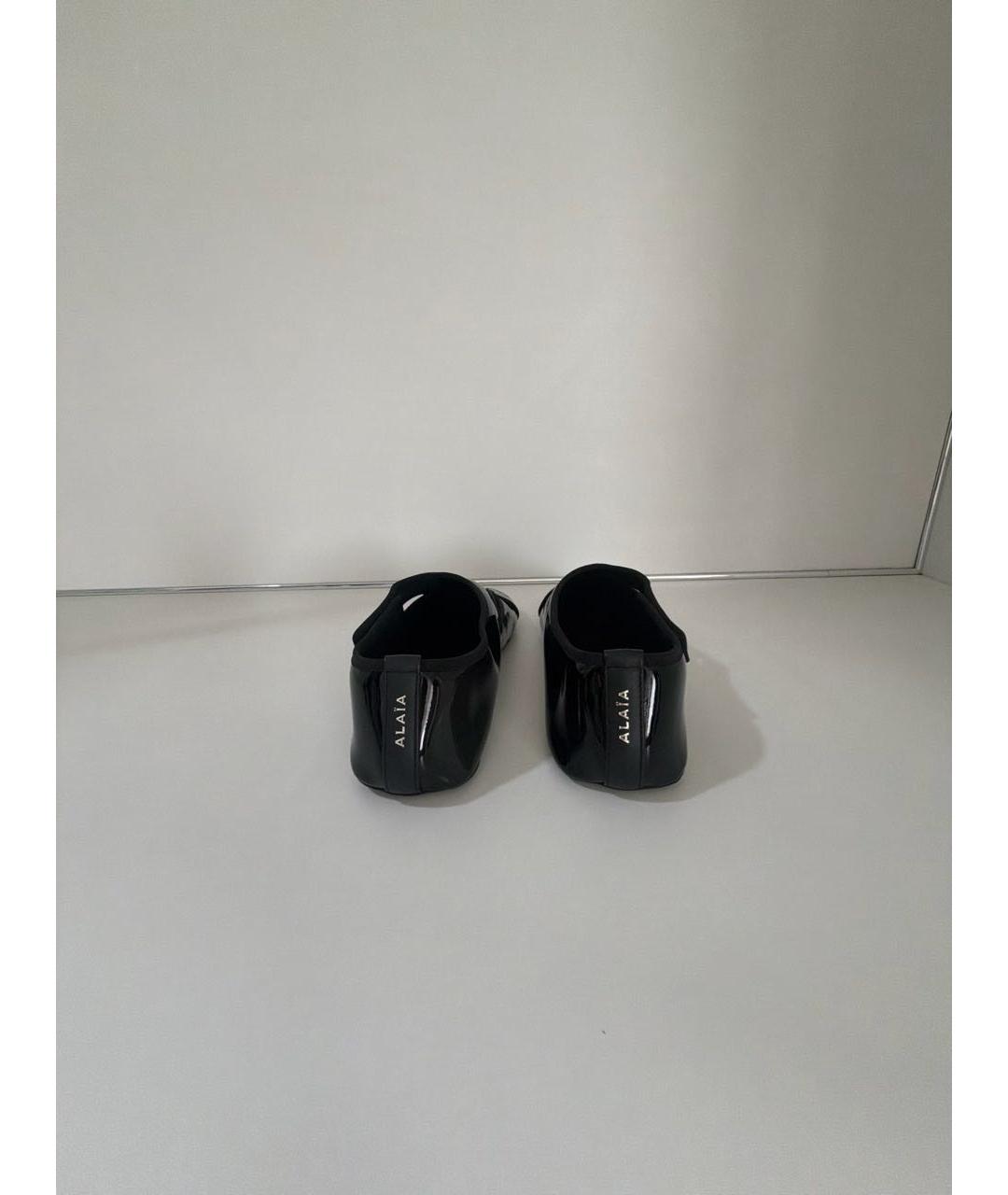 ALAIA Черные балетки из лакированной кожи, фото 4