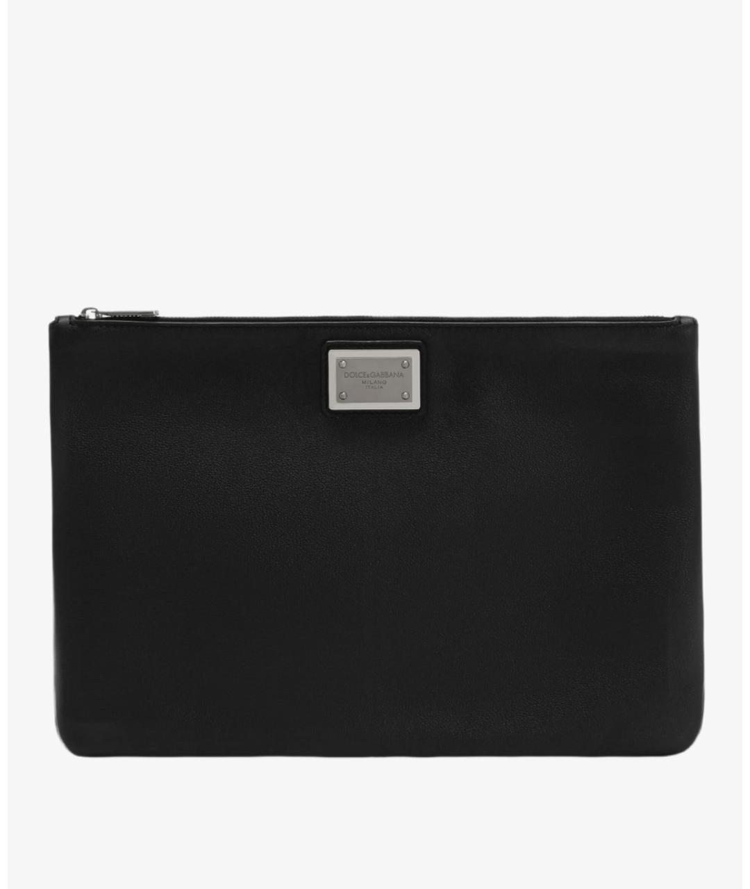 DOLCE&GABBANA Черная кожаная барсетка, фото 6