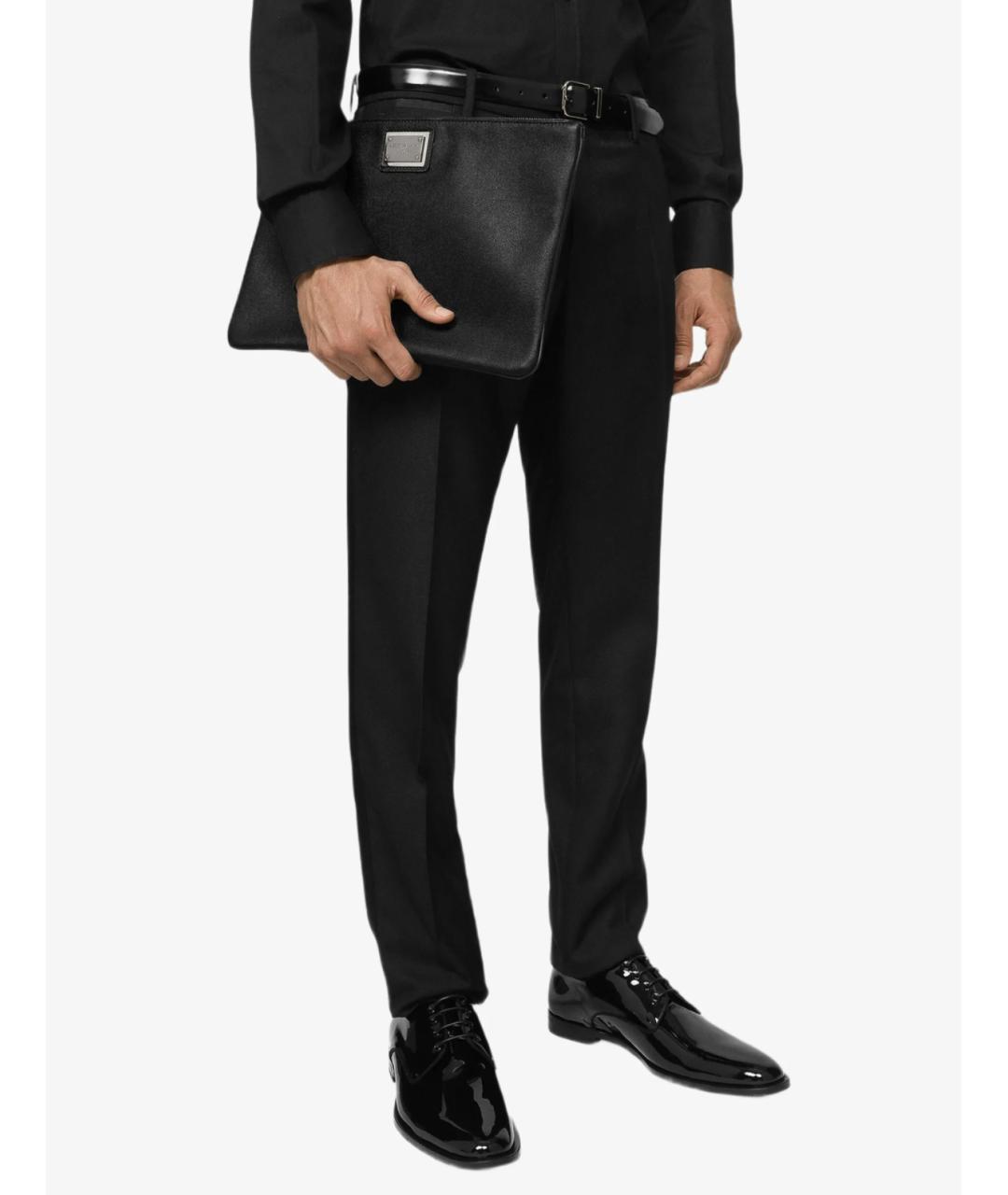DOLCE&GABBANA Черная кожаная барсетка, фото 5