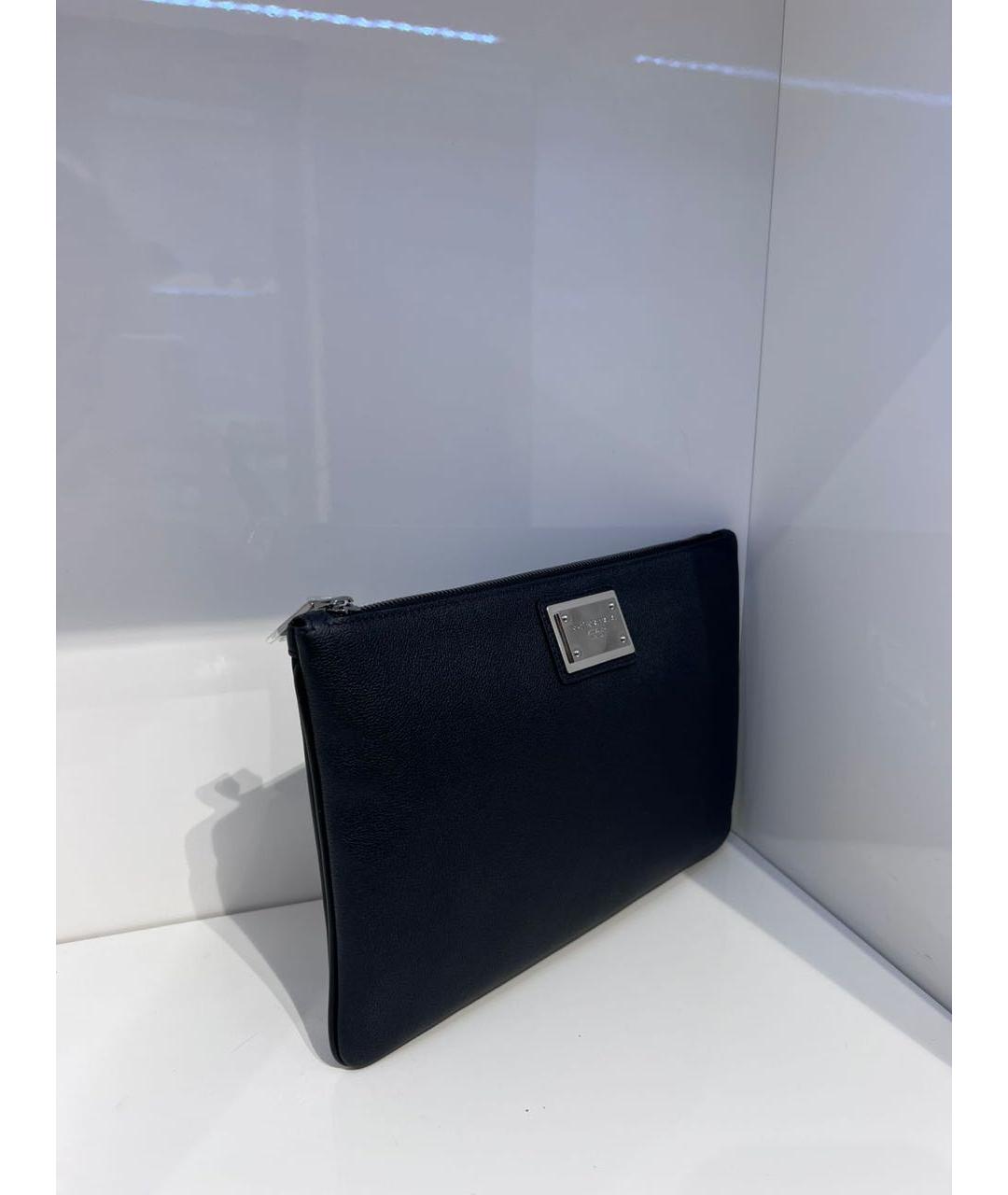 DOLCE&GABBANA Черная кожаная барсетка, фото 3