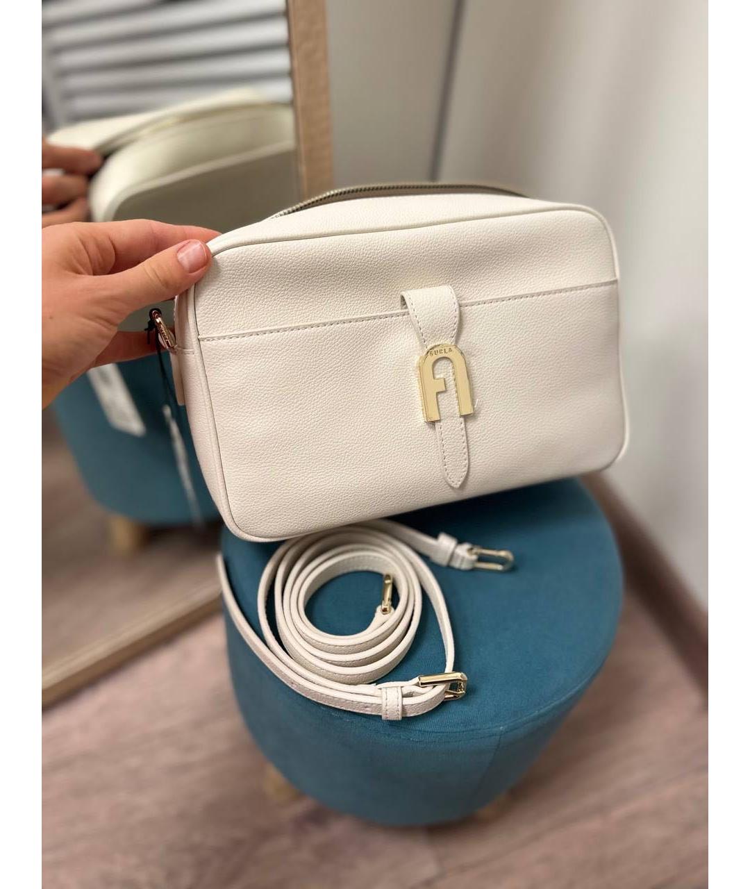 FURLA Белая кожаная сумка через плечо, фото 2