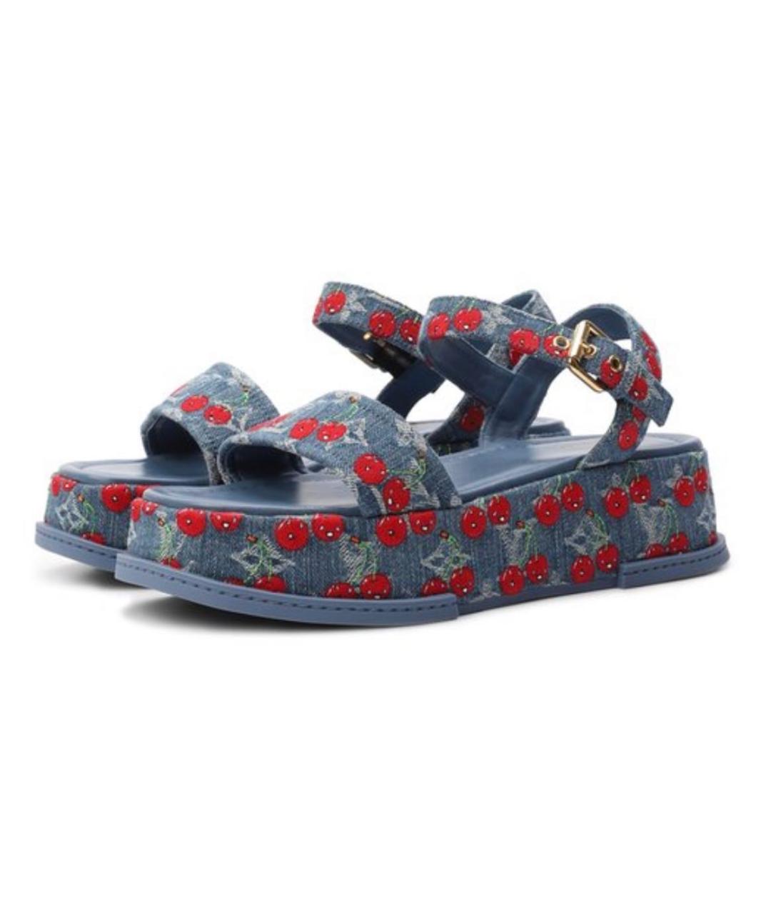 LOUIS VUITTON Синие сандалии, фото 2