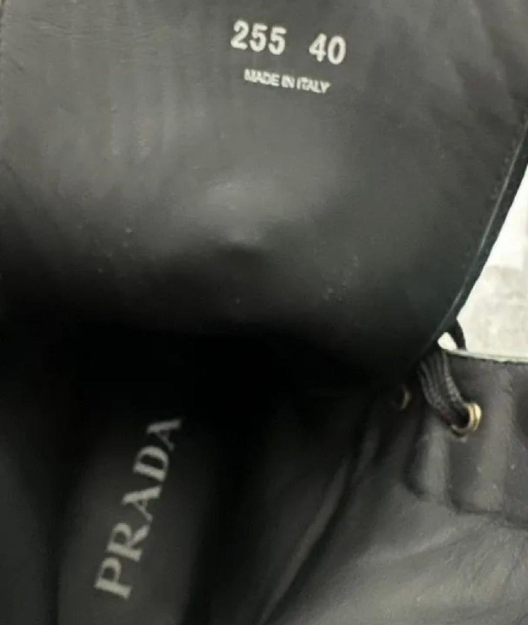 PRADA Черные кожаные ботинки, фото 6