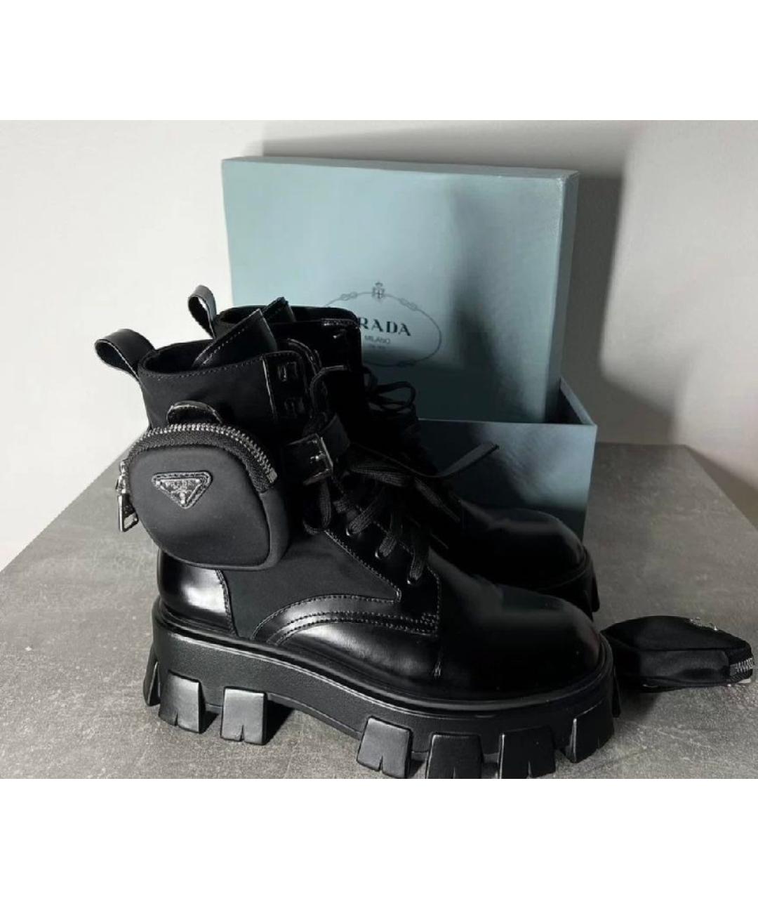 PRADA Черные кожаные ботинки, фото 7