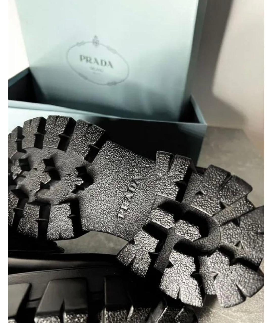 PRADA Черные кожаные ботинки, фото 4