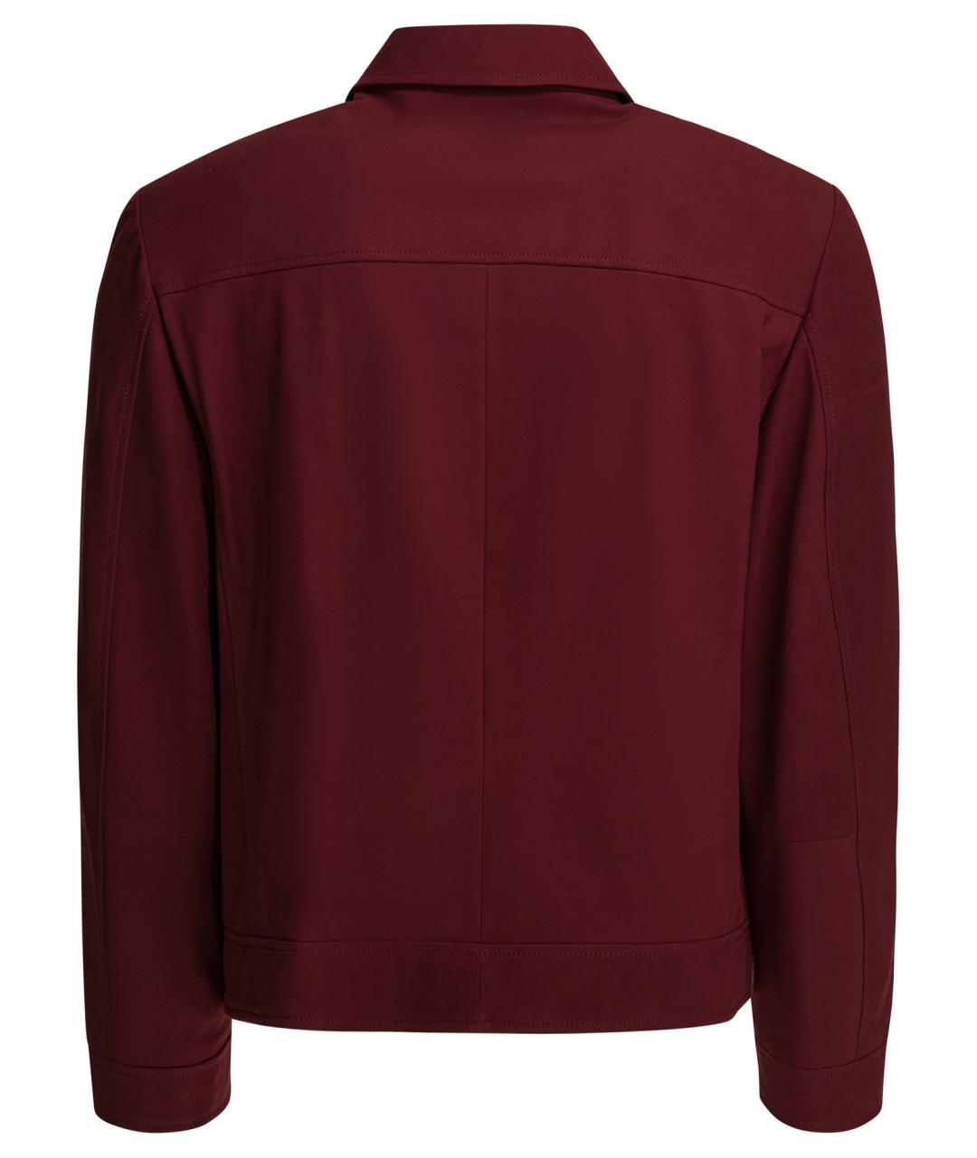 BRUNELLO CUCINELLI Бордовая кожаная куртка, фото 2