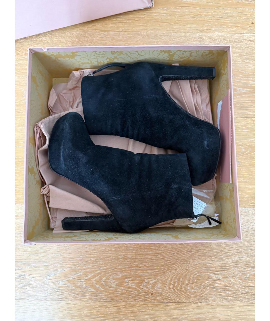 MIU MIU Черные замшевые ботильоны, фото 5