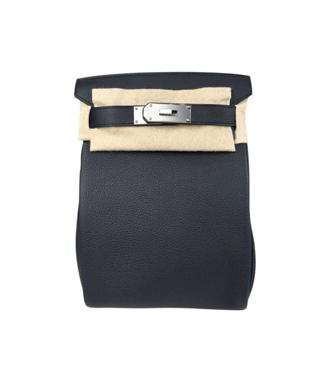 HERMES Черный кожаный рюкзак, фото 2