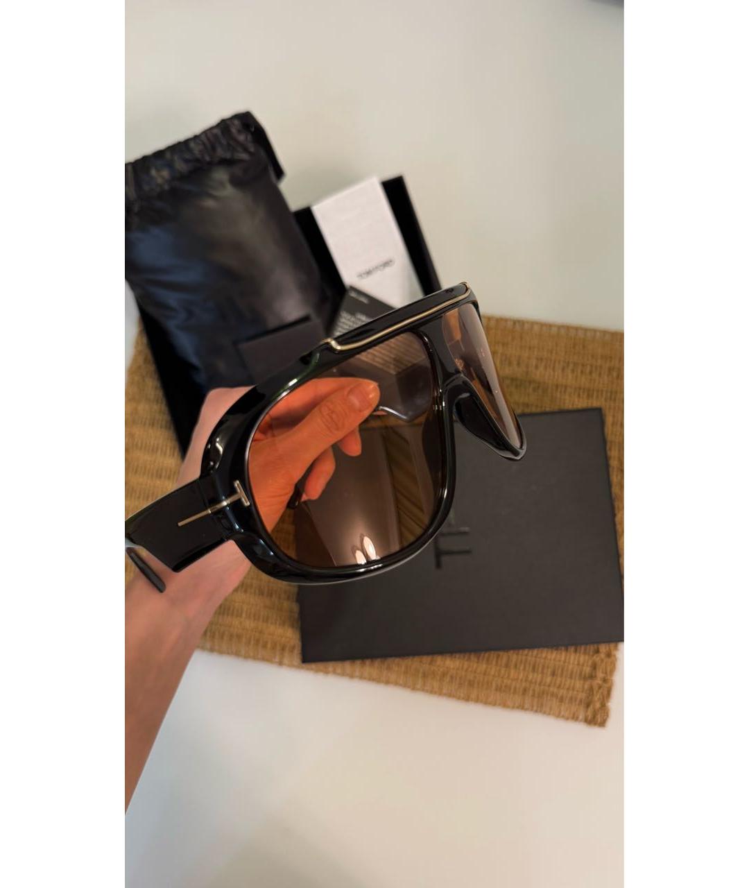 TOM FORD Черные пластиковые солнцезащитные очки, фото 5