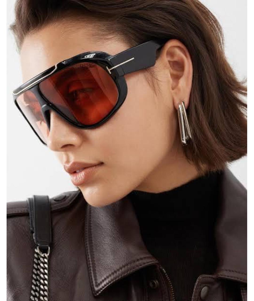 TOM FORD Черные пластиковые солнцезащитные очки, фото 7