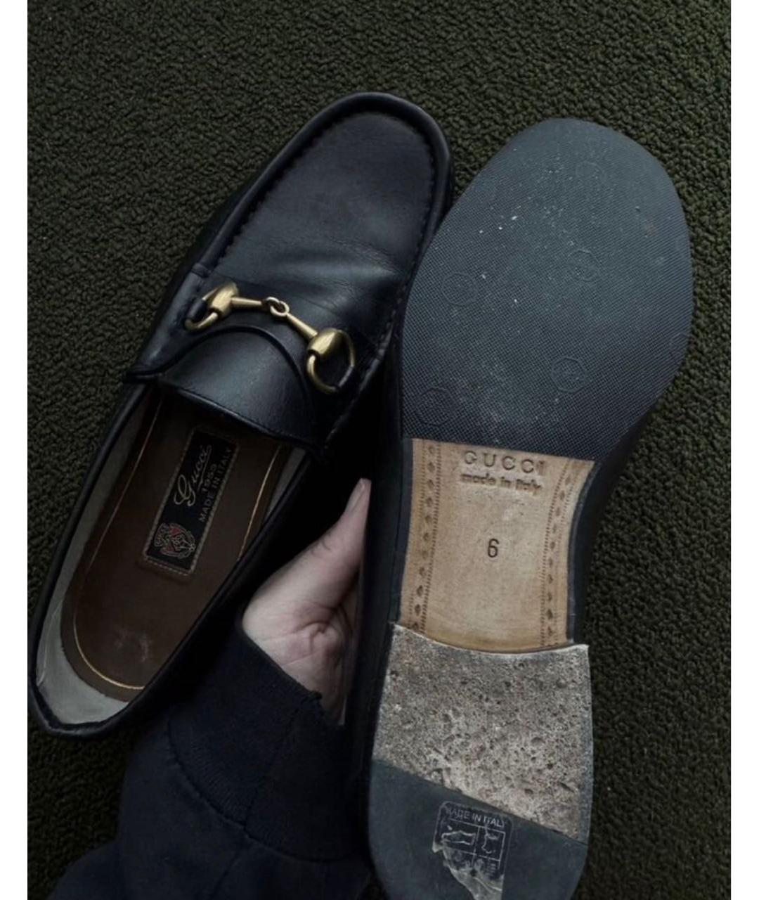 GUCCI Черные кожаные лоферы, фото 4