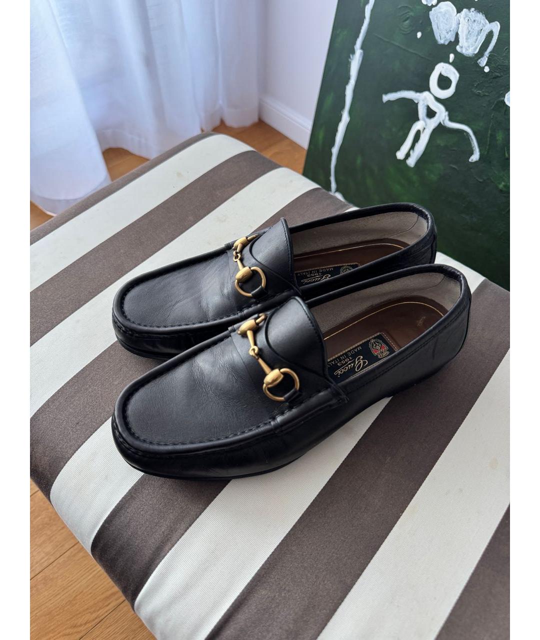 GUCCI Черные кожаные лоферы, фото 5
